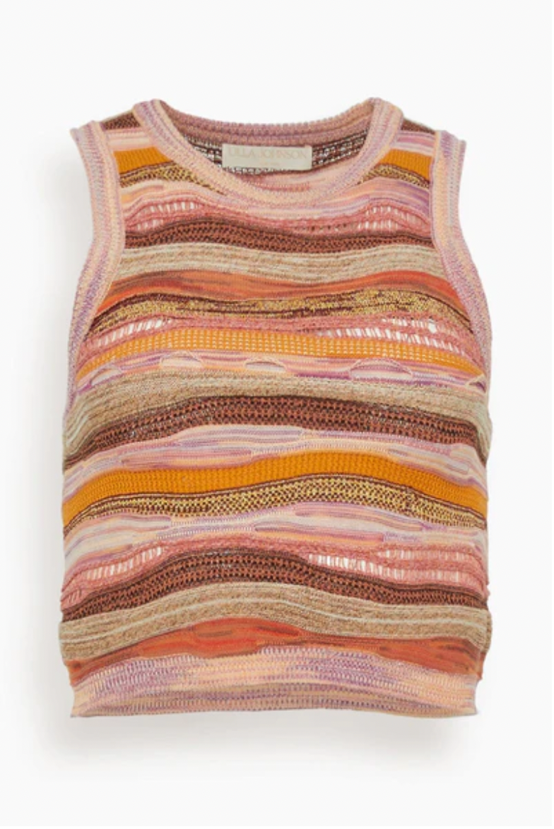 multicolor crochet tank top used in a personal style guide